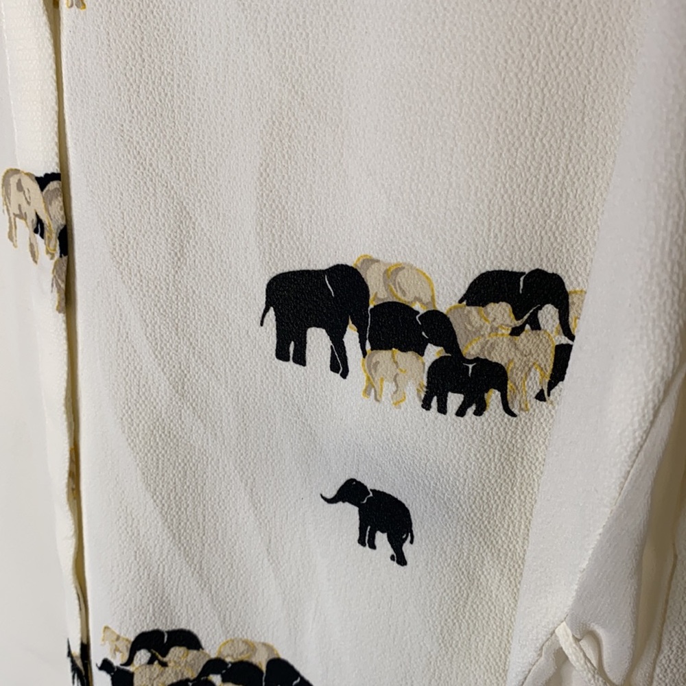 Zara Basic Button Down Elephant Blouse S - image 3